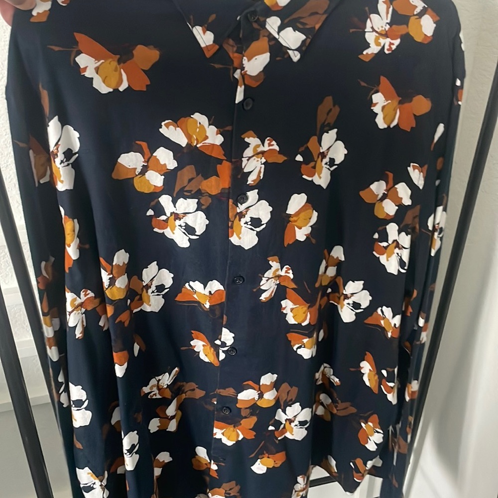 Floral Long Sleeve Button Up Shirt